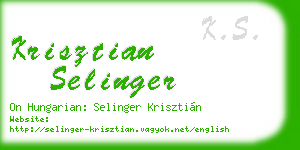 krisztian selinger business card