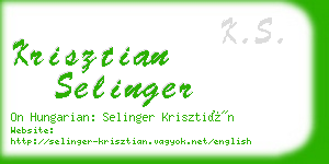 krisztian selinger business card